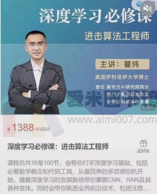 深度学习必修课：进击算法工程师 总计：100