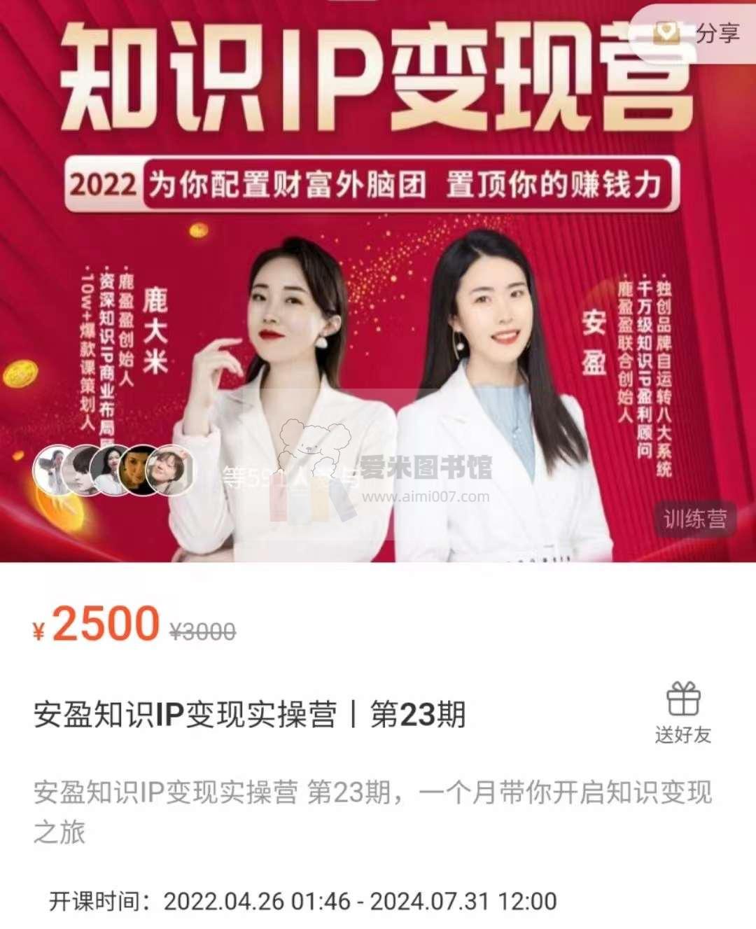 安盈知识IP变现实操营丨第23期