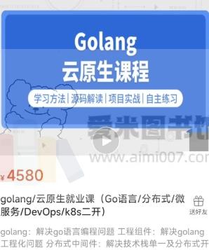 【零声】golang云原生就业课（Go语言分布式微服务DevOpsk8s二开）